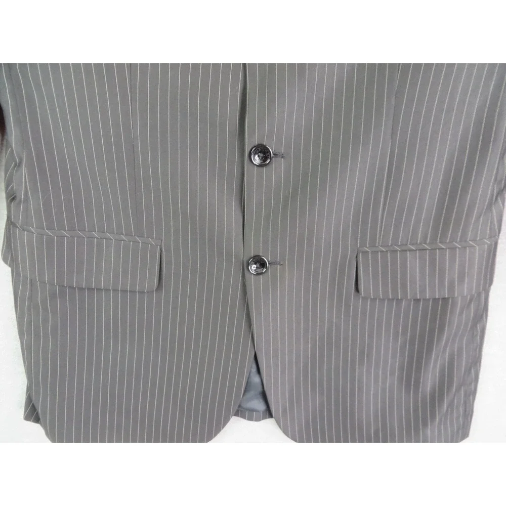 Giorgio Armani Le Collezioni Mens Blazer 48 Black‎ Pinstripe Wool Sport Coat